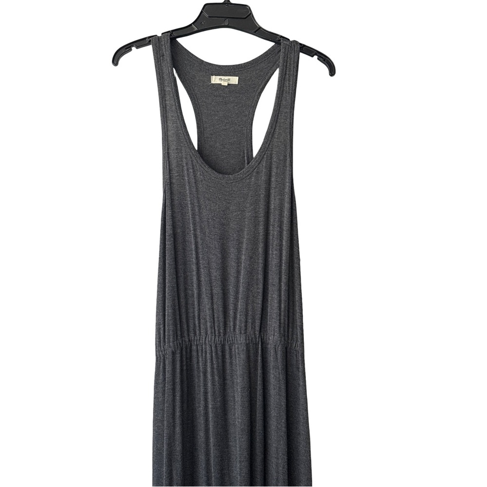 Madewell Women’s Sleeveless Racerback Heather Gray Side Slit Maxi Dress Medium - Picture 8 of 15